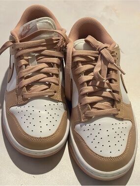 Nike Women’s Low-Top Dunks in Pink and White